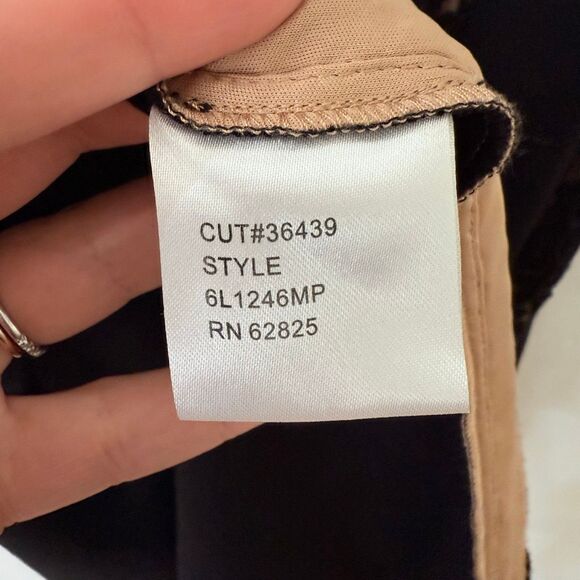 Tadashi Shoji Black Knit Pleated Lace Detail Dress Size Petite Small Cocktail - Picture 10 of 12